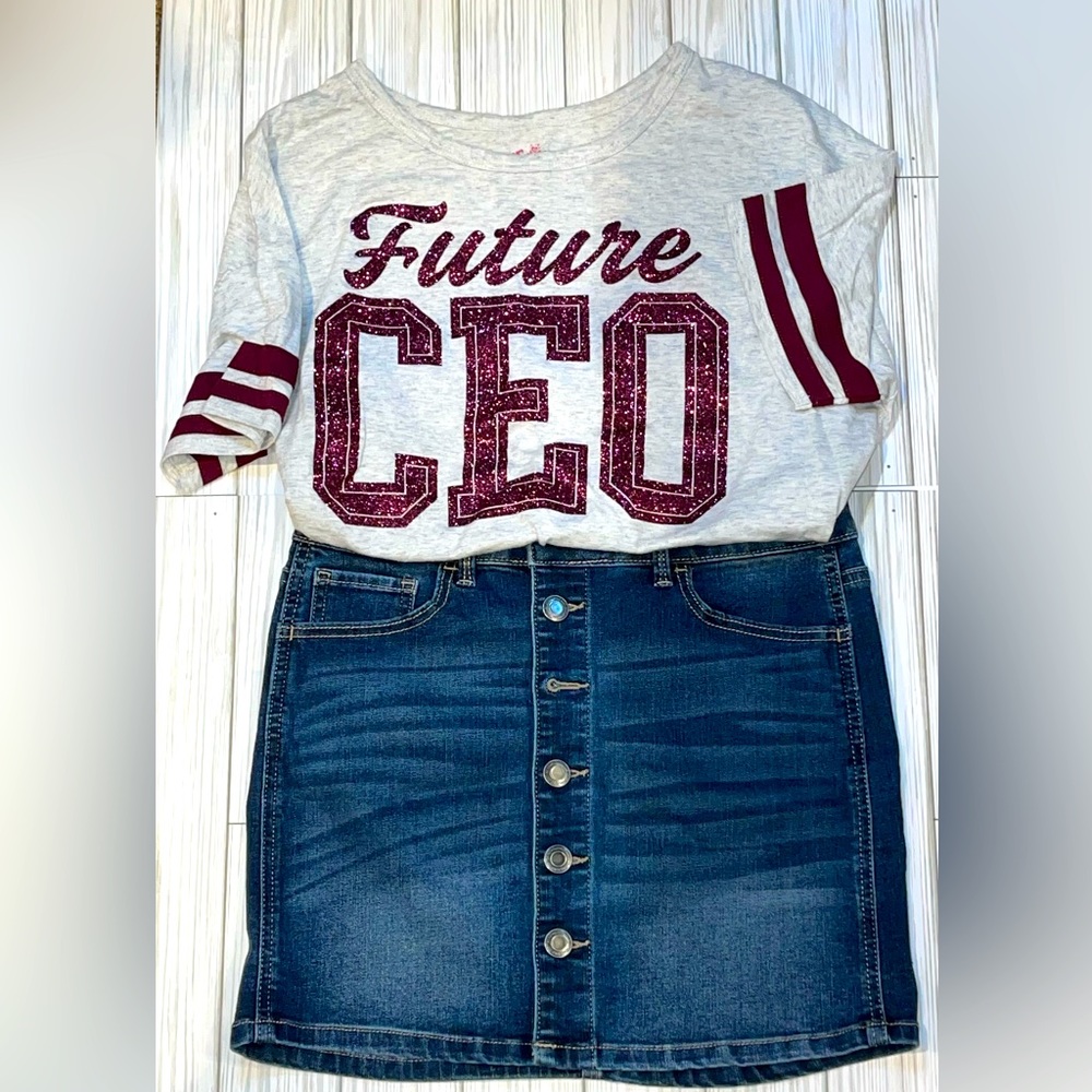 Girls Jean skirt & Shirt Bundle